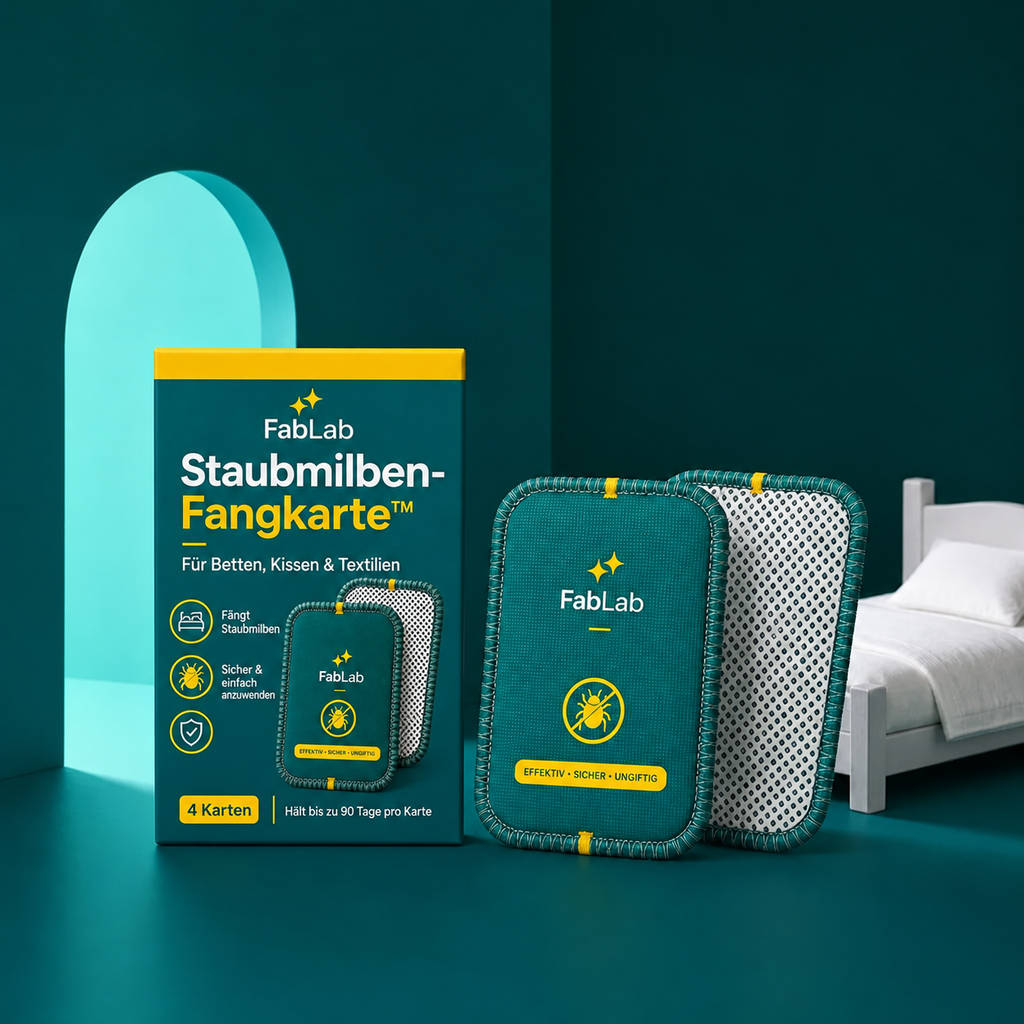 FabLab Staubmilben-Fangkarte – Verpackung mit 4 Karten, für Betten, Kissen & Textilien